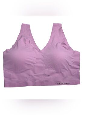 Lucky Brand Seamless V-Neck Comfort Bralette Pink M